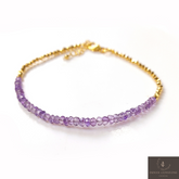 Minimalist Amethyst Bracelet, Genuine Amethyst Jewelry, 925 Beaded Bracelet, Smooth Round Gemstone Beaded Bracelet, Christmas Gift For Her